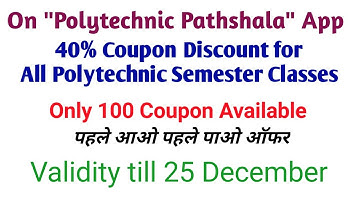 40% Coupon discount for all Polytechnic semester classes @PolytechnicPathshala