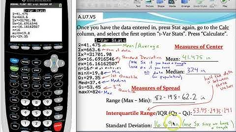 Calculating measures of center and spread using a graphing calculator (Snow Problem 1/3)