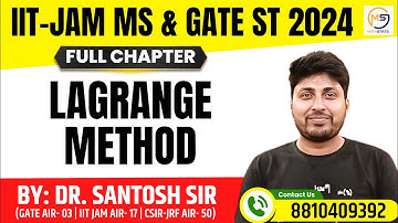 IIT-JAM MS 2025 | Lagrange Method | Mathstats :8810409392