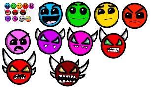 Recreating Geometry Dash Difficulty Faces Thank You For Watching