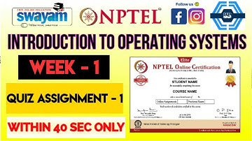 Introduction to Operating Systems - NPTEL 2022 || WEEK 1 ASSIGNMENT SOLUTION ||