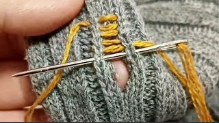 With Just a Sewing Needle, You Can Perfectly Repair the Holes in Knitted Sweaters By Yourself