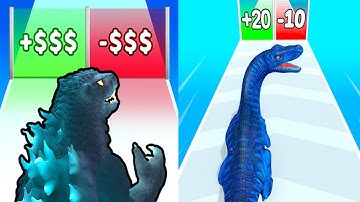 Kaiju Run VS Dinosaur Run - Satisfying ASMR Gameplay ALL Levels