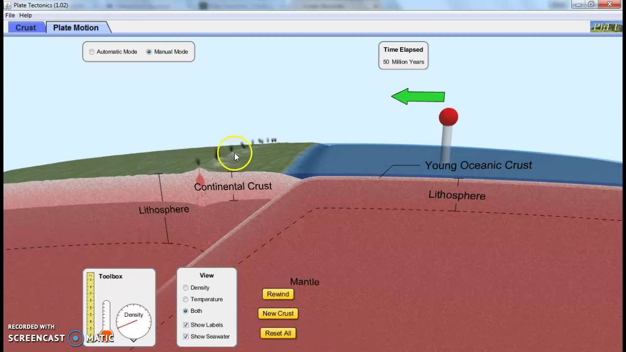 Phet Simulation For Plate Tectonics Youtube