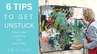 Simple ways to get unstuck in your painting process | Abstract Art