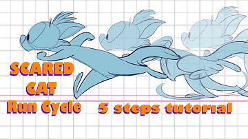 Scared Cat Run Cycle | Animation Tutorial