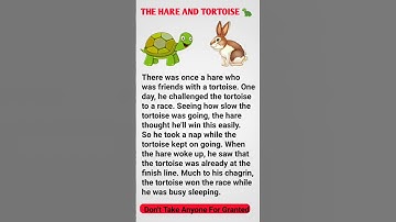 english story | The Hare And The Tortoise | #shorts