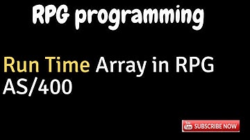 Run Time Array in RPG AS400