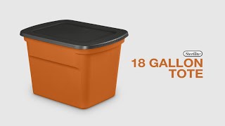 Sterilite 18 Gallon Halloween Storage, Orange