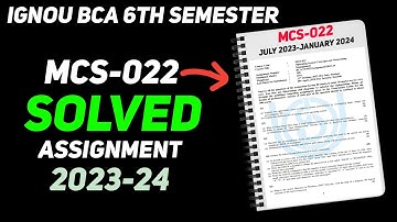 MCS-022 Solved Assignment 2023-24 (July-January) || IGNOU BCA 6th Semester