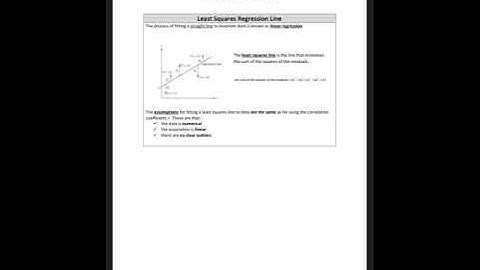 Least squares regression line intro further maths yr 12