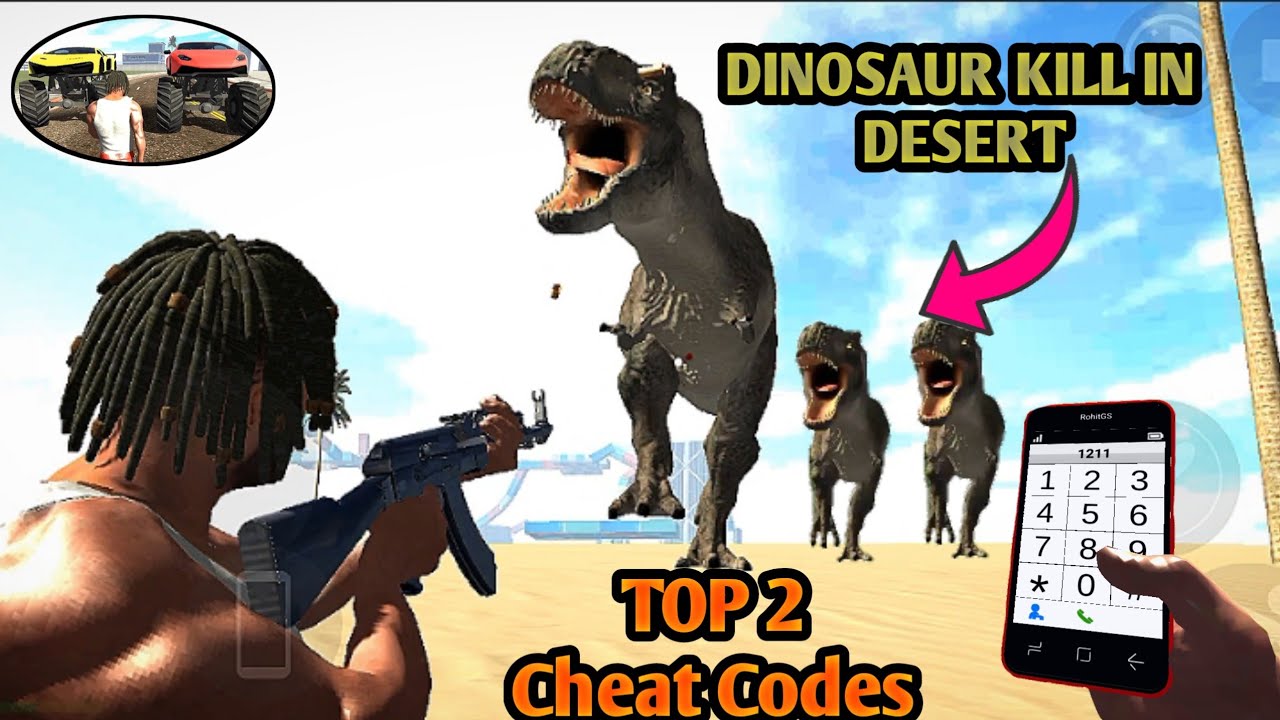 Top 2 Cheat Codes || Dinosaur Kill In Desert || Indian Bikes Driving 3d ...