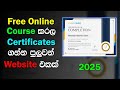 Free Online Courses with Certificates Sinhala 2025 🎓 Learn &amp; Earn Skills Online 💻