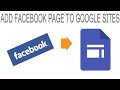 ADD FACEBOOK PAGE TO GOOGLE SITES | Menambahkan Halaman Facebook ke Google sites