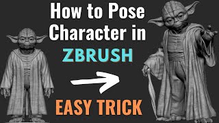 HOW to POSE Character In ZBRUSH ll EASY TRICK