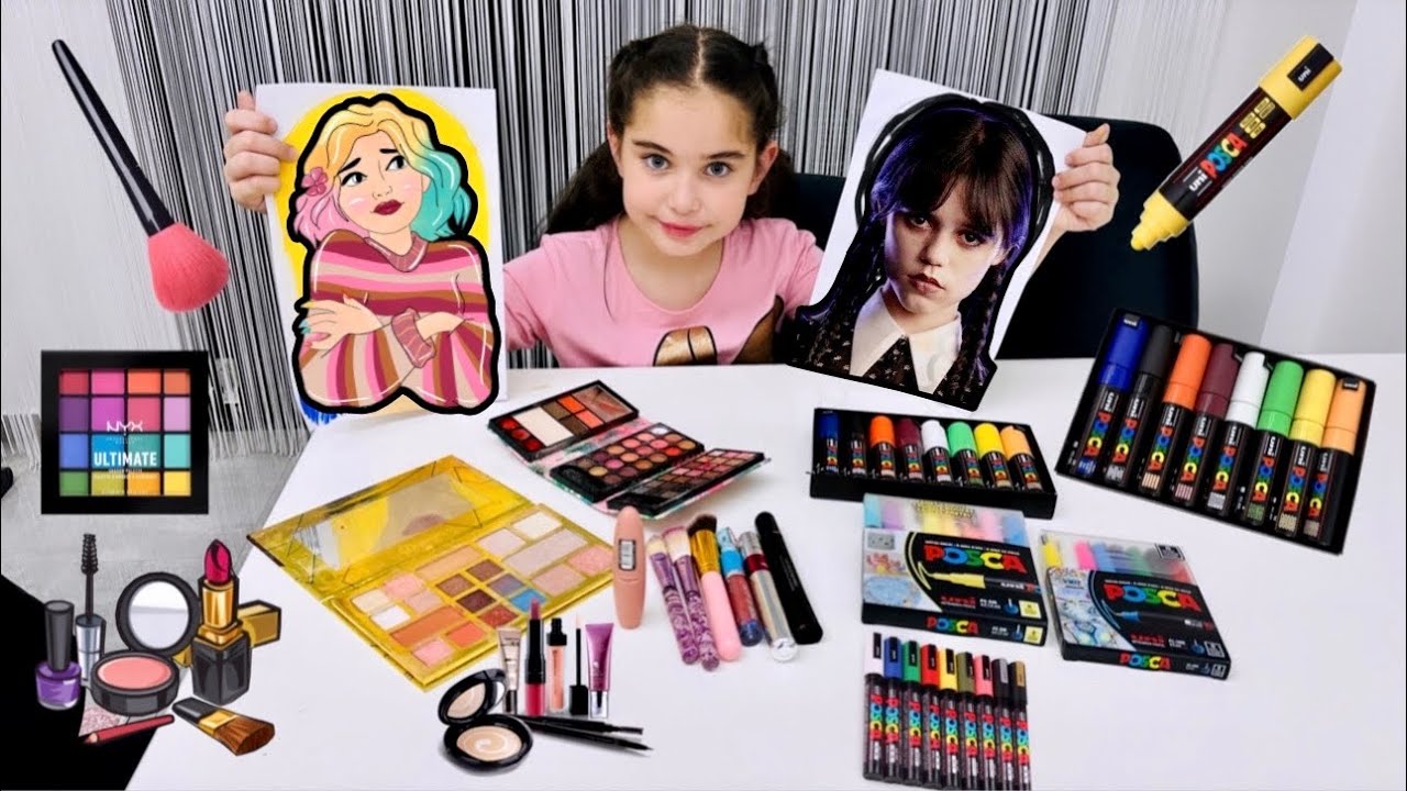 WEDNESDAY ve ENİD MAKYAJ YAPTIK !! KİM KAZANDI ??