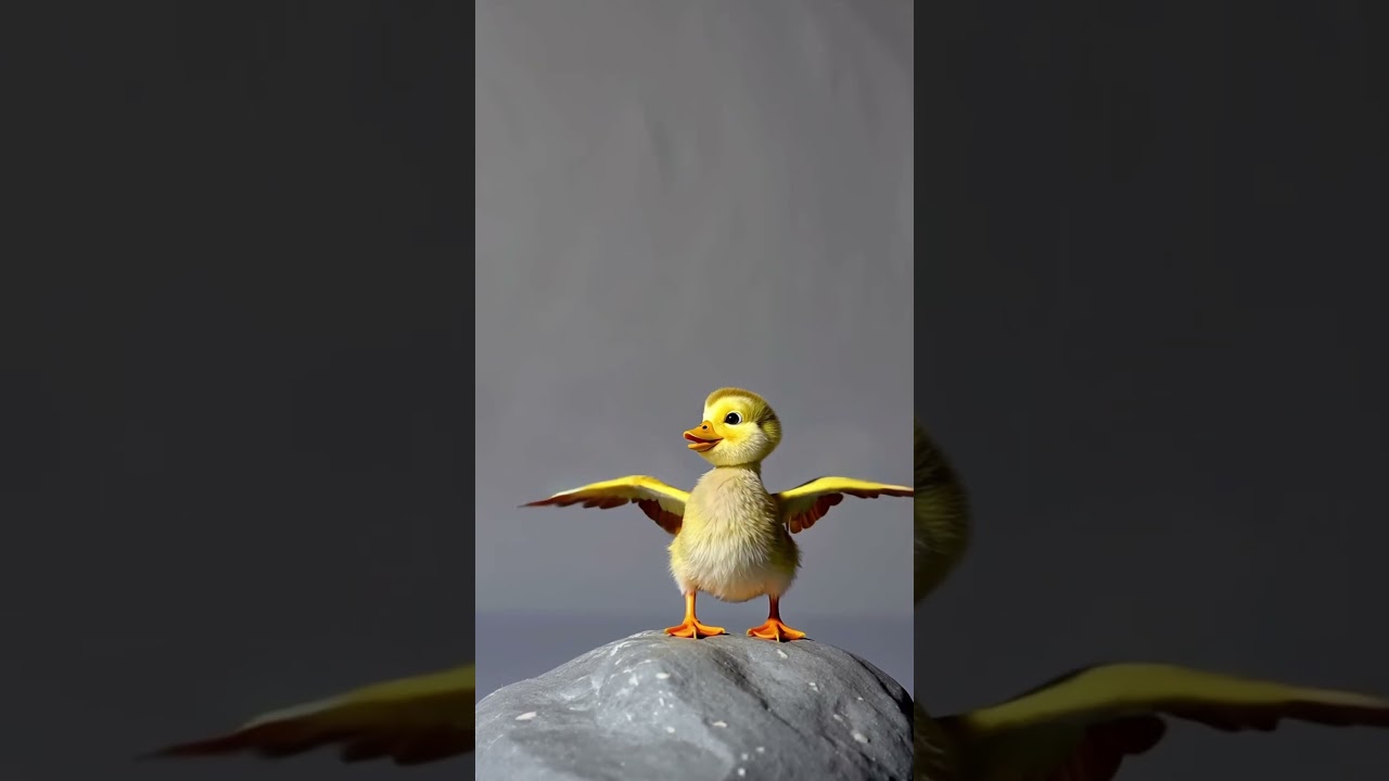 Cute duckling flying 🐥 