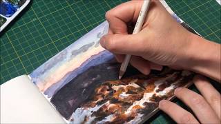 Time-lapse Watercolor Painting Of Sunset From Whiteface Mountain by Jackie Sullivan Passetti 77 views 4 years ago 6 minutes, 10 seconds