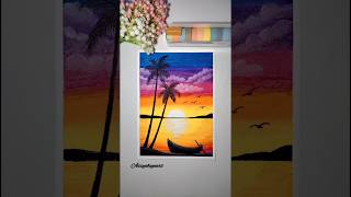 Menggambar Pantai Menggunakan Oil Pastel Joyko