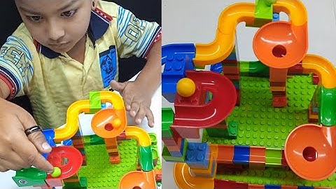 Satisfying Building Blocks Marble Run Race Stairs & Winding Track