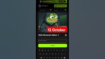 Memes Daily Memecoin Cipher Today  Daily code Cipher Code 12 October| #memes #combo #code