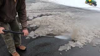 Best way to breakremove the ice from driveway