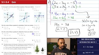 Big Ideas Math [IM1]: 5.1 - 5.4 Quiz (Review & Problem Set)
