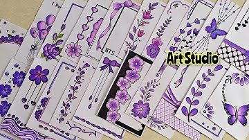 50 PURPLE BORDER DESIGNS/PROJECT WORK DESIGNS/A4 SHEET/FILE/FRONT PAGE DESIGN FOR SCHOOL PROJECTS