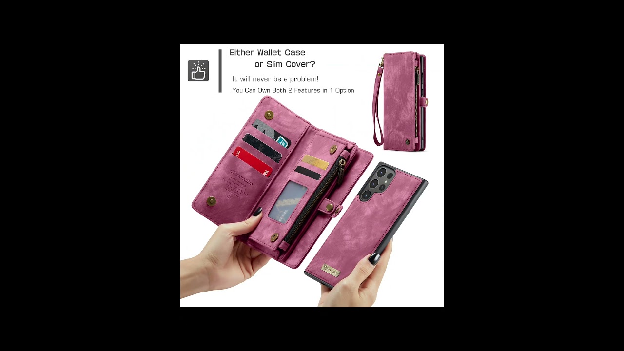 CaseMe Samsung Galaxy S24 Ultra Wallet Case with Wrist Strap