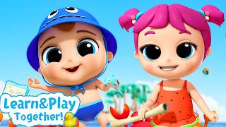 beach day adventure song little angel kids learn nursery