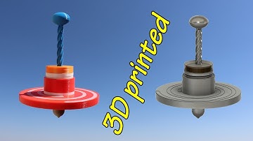 Spinning top toy with coil - 3D printed