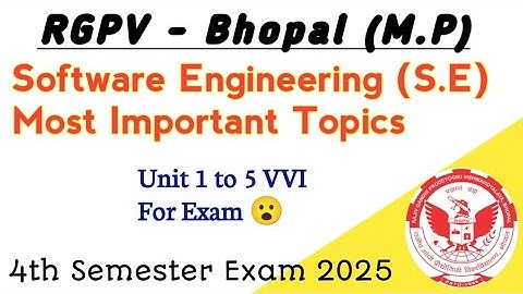 Software Engineering Most Important Topics for Semester Exam | RGPV Software Engineering VVI Topics