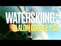 Waterskiing slalom course new perspective ski camera