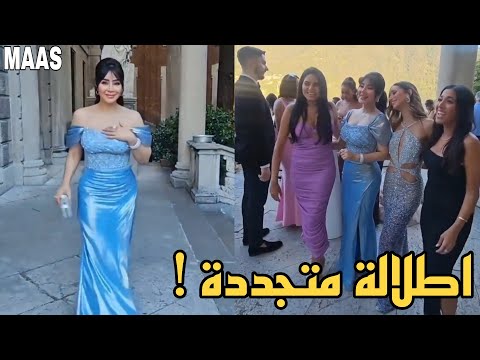لجين عمران استعراض بفستان ازرق 