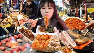 Busan Street Foods in the Oldest Night Market of Korea😋Mukbang 6 kinds of Street Foods🍢