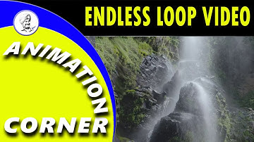 WATERFALL IN FOREST Background Continuous Endless Infinite Loop Video Free use - Animation Corner