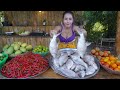 Fish crispy with vegetable salad cook recipe and eat - Amazing video