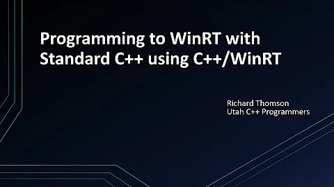 Programming to WinRT with Standard C++ using C++/WinRT