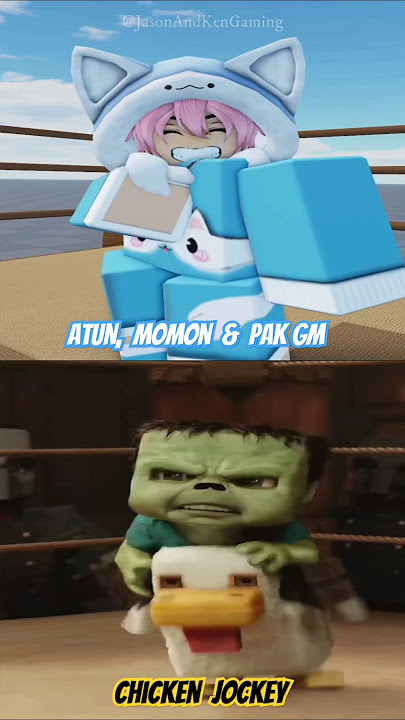 Atun, Momon & Pak GM | Chicken Jockey #roblox #shorts #chickenjockey #minecraftmovie
