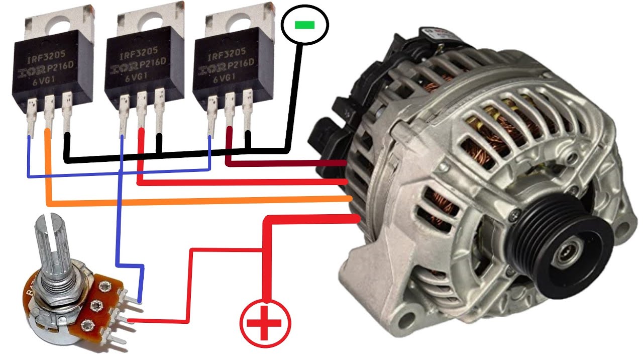 Comment convertir lalternateur de voiture en moteur sans balais  sans ECS avec pilote Mosfet