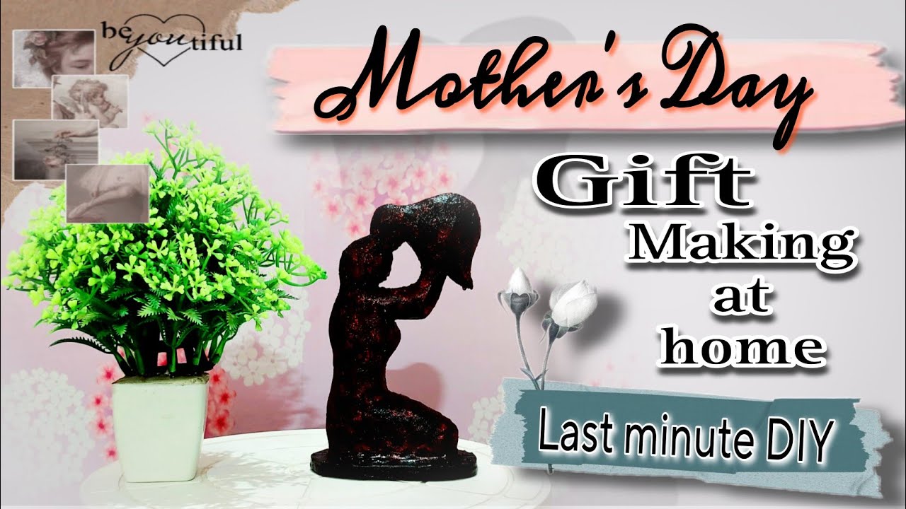 Sculpture without clay// Quick & easy to make at home//Mother's day