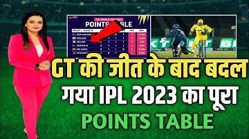 गुजरात टाइटंस की जीत के बाद बदल गया ipl 2023 का पूरा points table।GT vs CSK highlights...