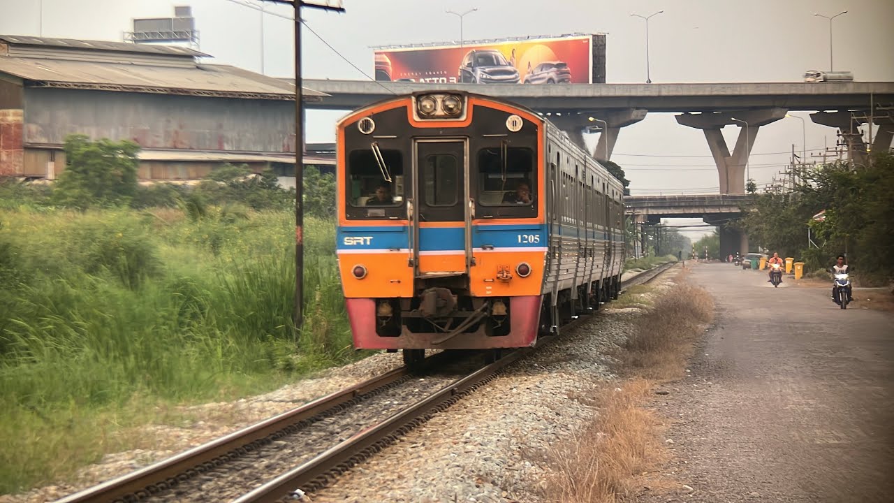 รถชานเมือง4345 วงเวียนใหญ่-มหาชัย เข้ารางหลีกที่หยุดรถคอกควาย