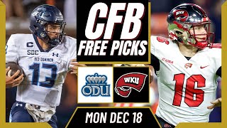 OLD DOMINION vs. WESTERN KENTUCKY Famous Toastery Bowl Picks | CFB Free Picks Today