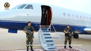 مشاهد من مراسم استقبال المشير خليفة حفتر لحظة وصوله لأرض الوطن بمطار بنينا الدولي 26 أبريل 2018 م