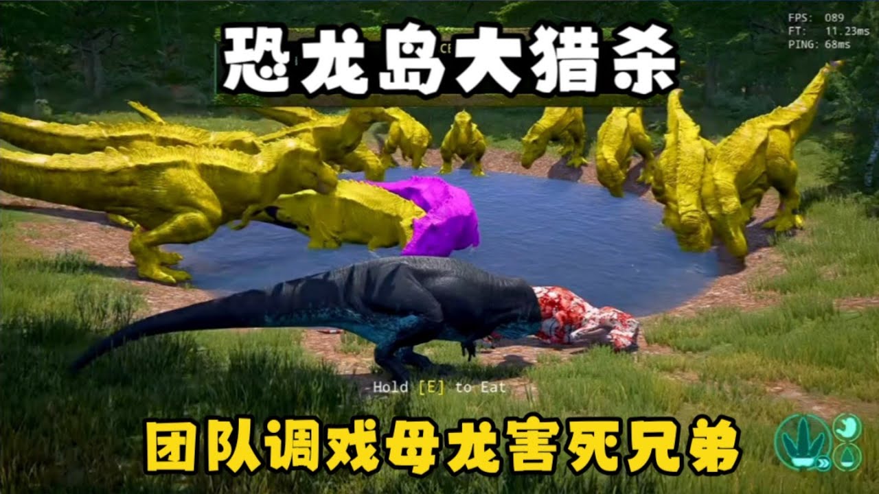 【合集48】恐龙岛大猎杀：团队拿小龙生命开玩笑，姐弟净化为兄弟复仇！！#恐龙岛 #憨豆