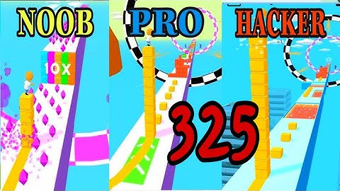 NOOB vs PRO vs HACKER in Cube Surfer ❤️ All Levels Gameplay