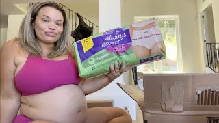 unboxing my adult diapers for after birth!