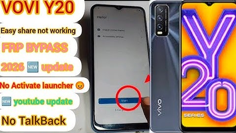 Vivo Y20 FRP Bypass (Easy share Not working) 🆕 method update 2026 Android 11 Google account  bypass 