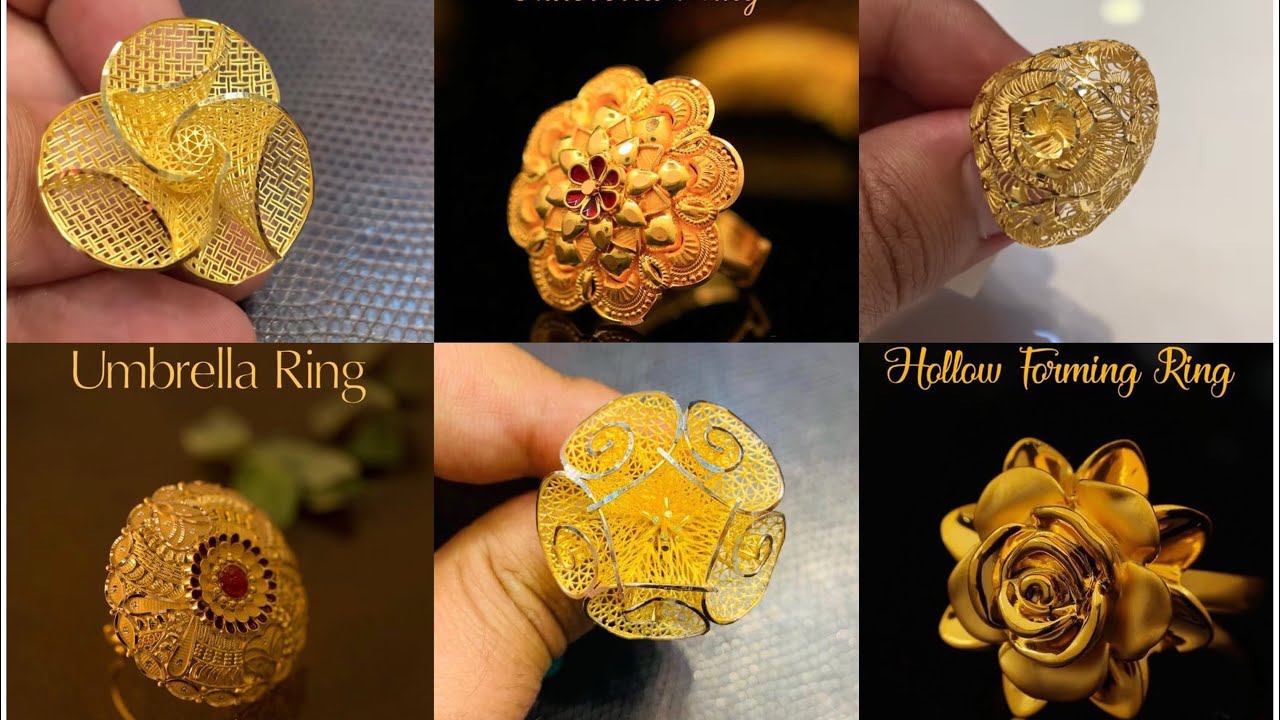 gold Flower design ring | Ring designs, Gold flowers, Flower designs